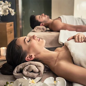 Couple getting a massage