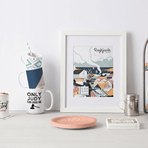 Personalized mugs and frame