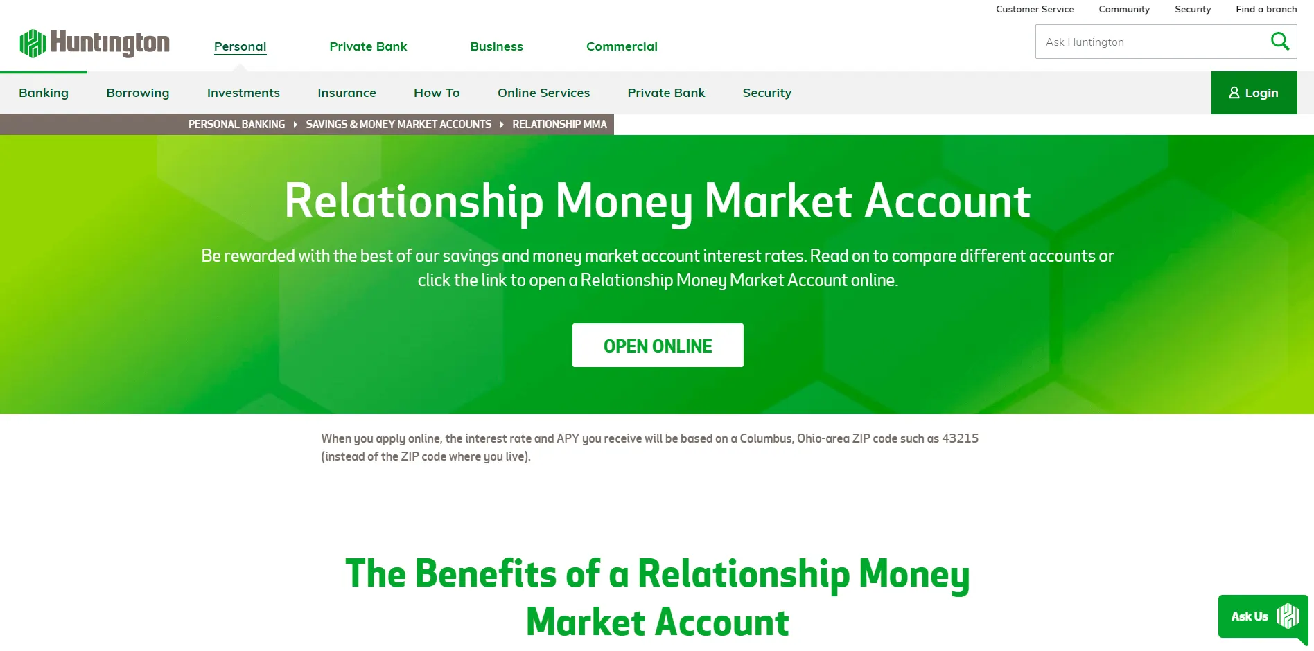 Huntington Relationship Money Market review February 2020