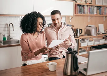 Couple doing finances