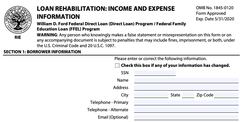 How To Fill Out Loan Rehabilitation And Expense Form Finder Com