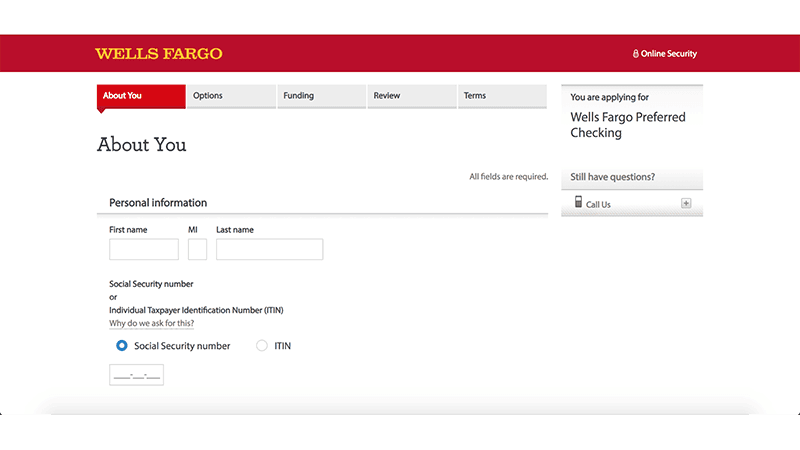 wells fargo online login to view accounts