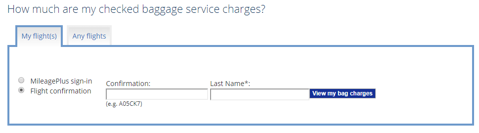 checked baggage cost united