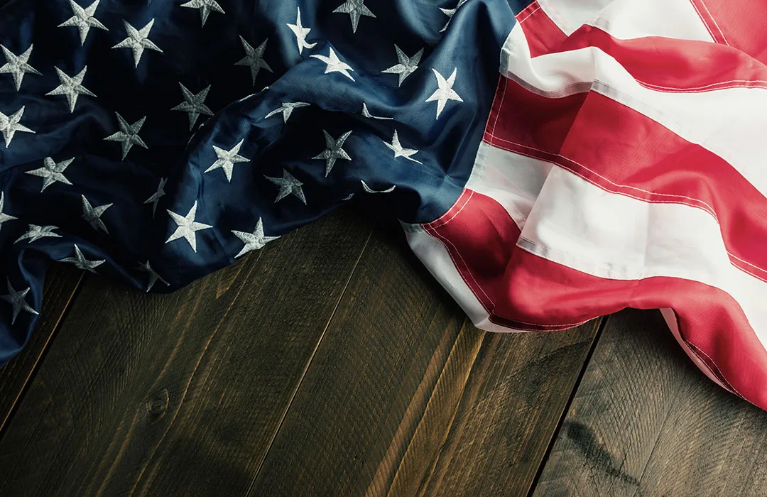 Image: Getty Images American flag on a table