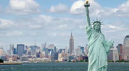 statue of liberty downtown nyc harbor