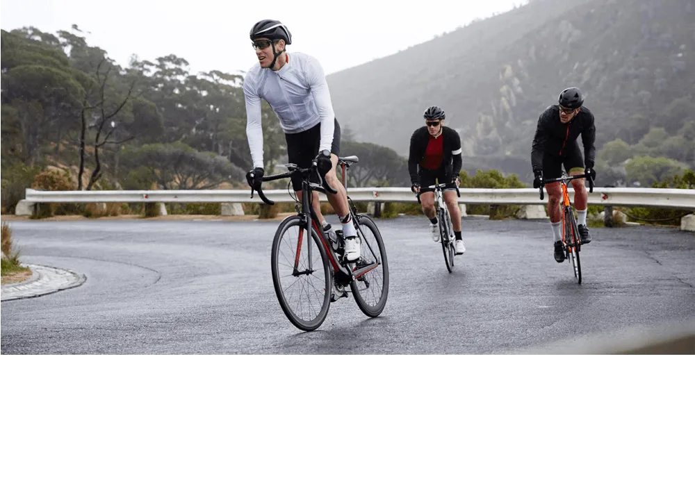 Image: Getty Images Men riding bicycle on the road