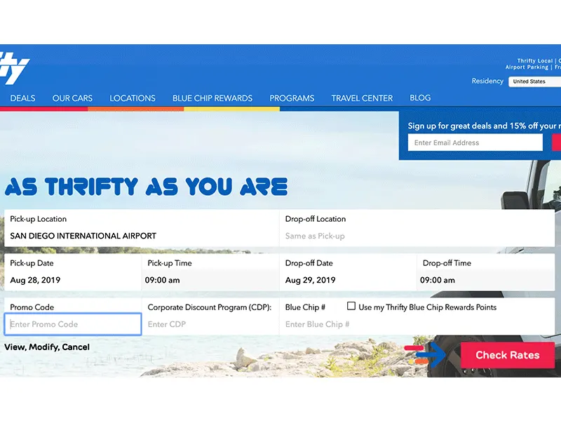 Thrifty Car Rental promo codes August 2020