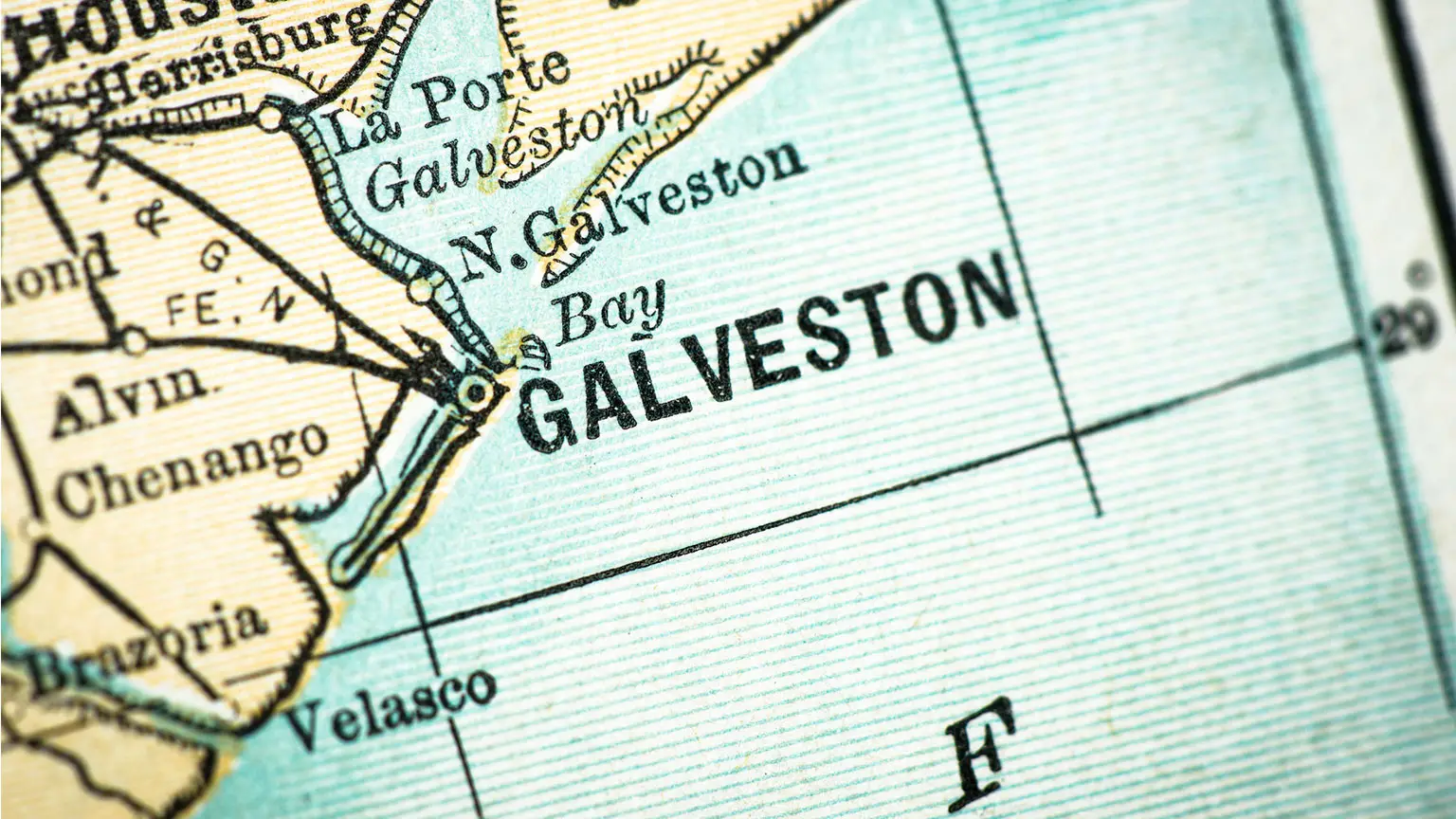 Image: Getty Images Map of Galveston, Texas