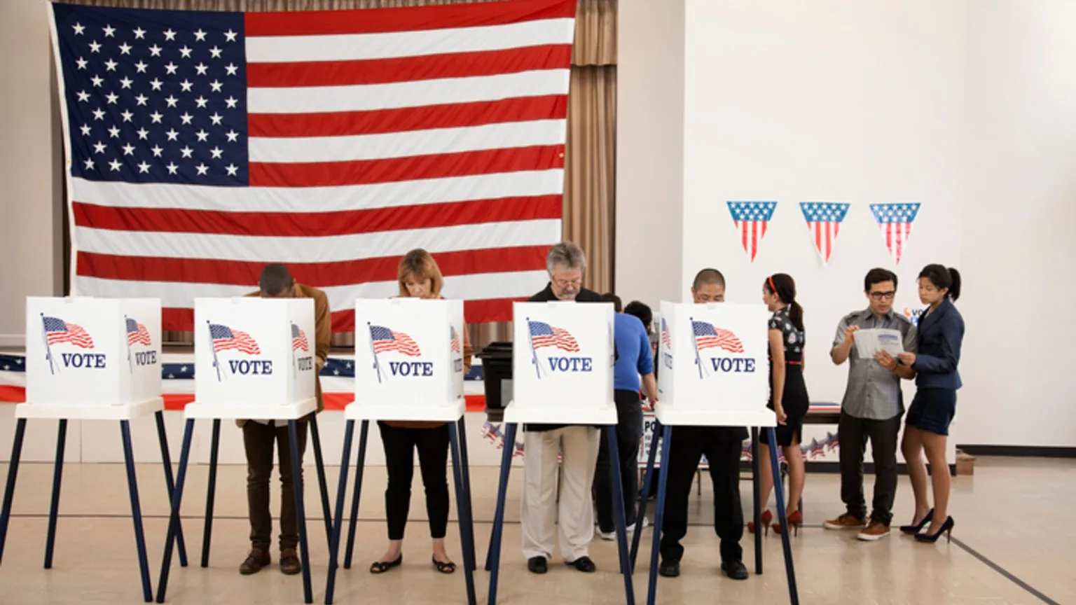 Image: Getty Images People voting in polling place