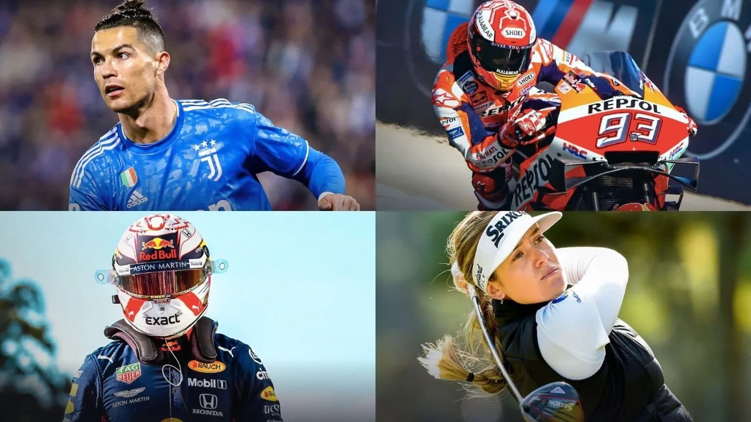Kayo Cristiano Ronaldo, F1 Racer, MotoGP rider and female golfer