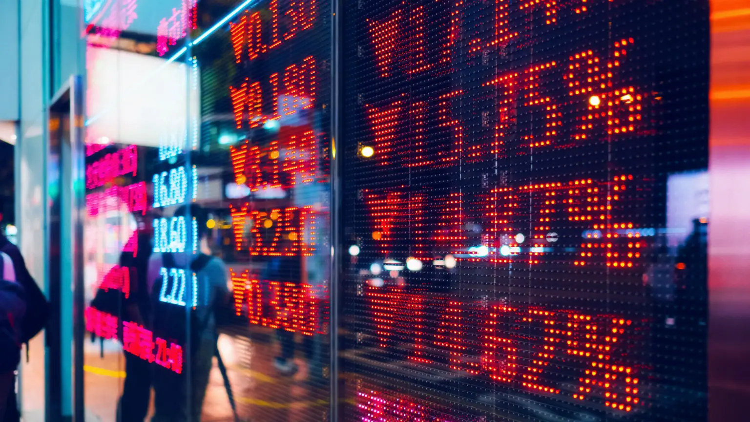 Image: Getty Images Stock exchange market display