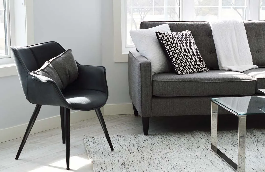Image: Getty Images Modern black and white livingroom