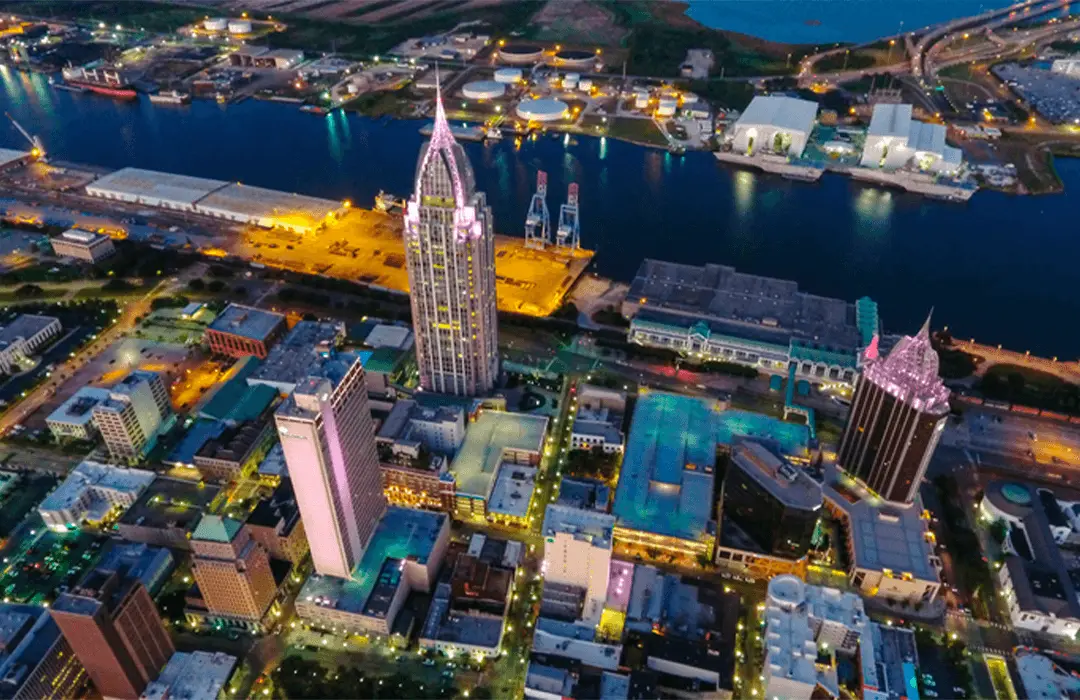 Image: Getty Images High Angle View Of Illuminated City Buildings