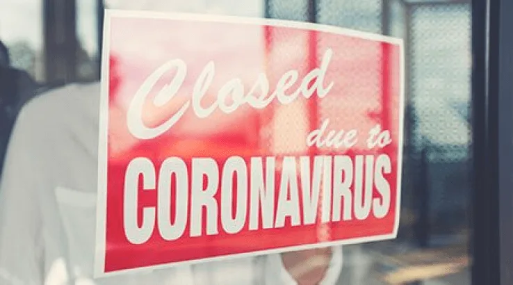 Image: Getty Images Closed due to coronavirus sign