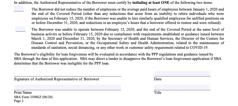 PPP forgiveness form step 7