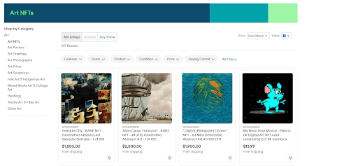 eBay Art NFT page