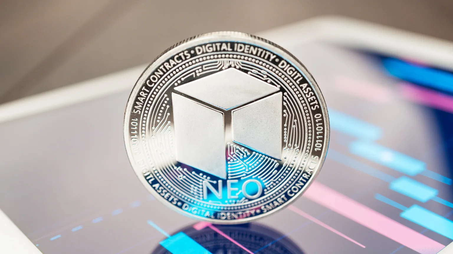 Image: Shutterstock Closeup of NEO physical coin