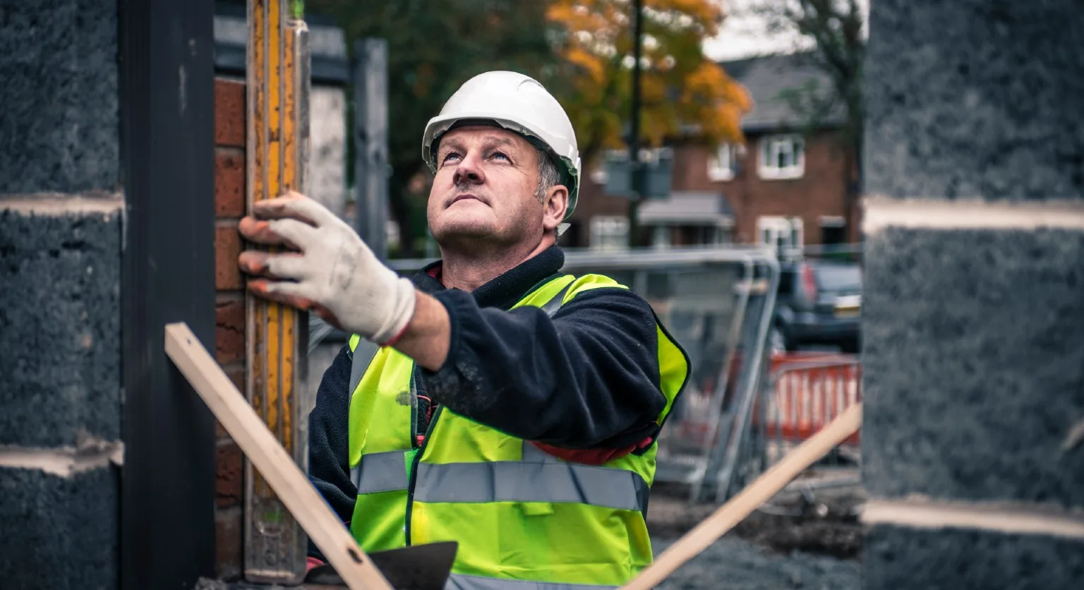Image: Getty Images Irish builder on construction site.