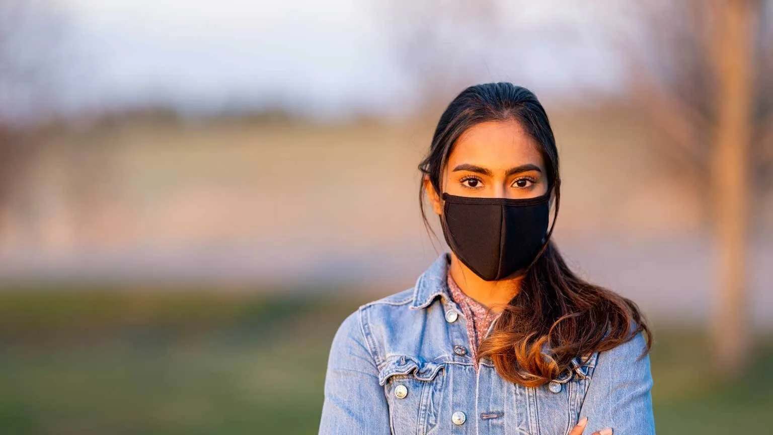 Image: Getty Images Model in black face mask