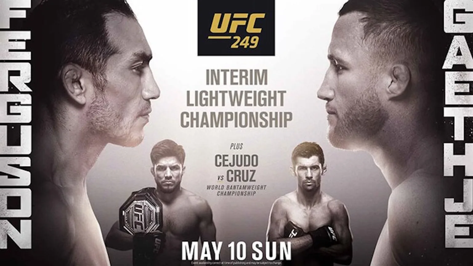 Main Event website UFC 249
