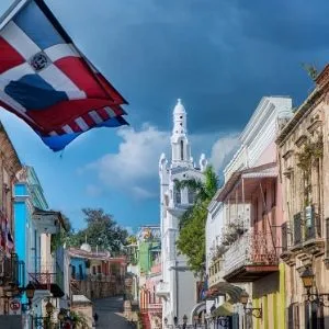 Image: Supplied Street and flag in Dominican Republic