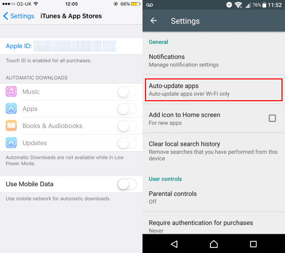 Change your settings to download apps only on WiFi