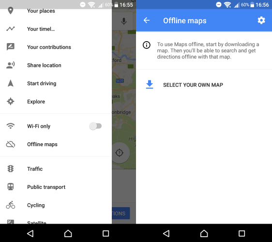 Cache maps to save data on the go