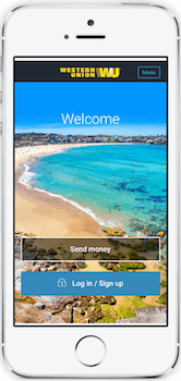 Screenshot of the Western Union app