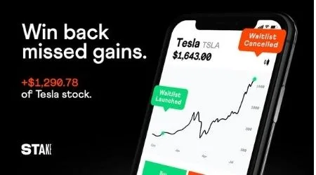 Stake cheekily responds to Robinhood’s launch cancellation by giving away US$10,000 of Tesla stock to UK investors.