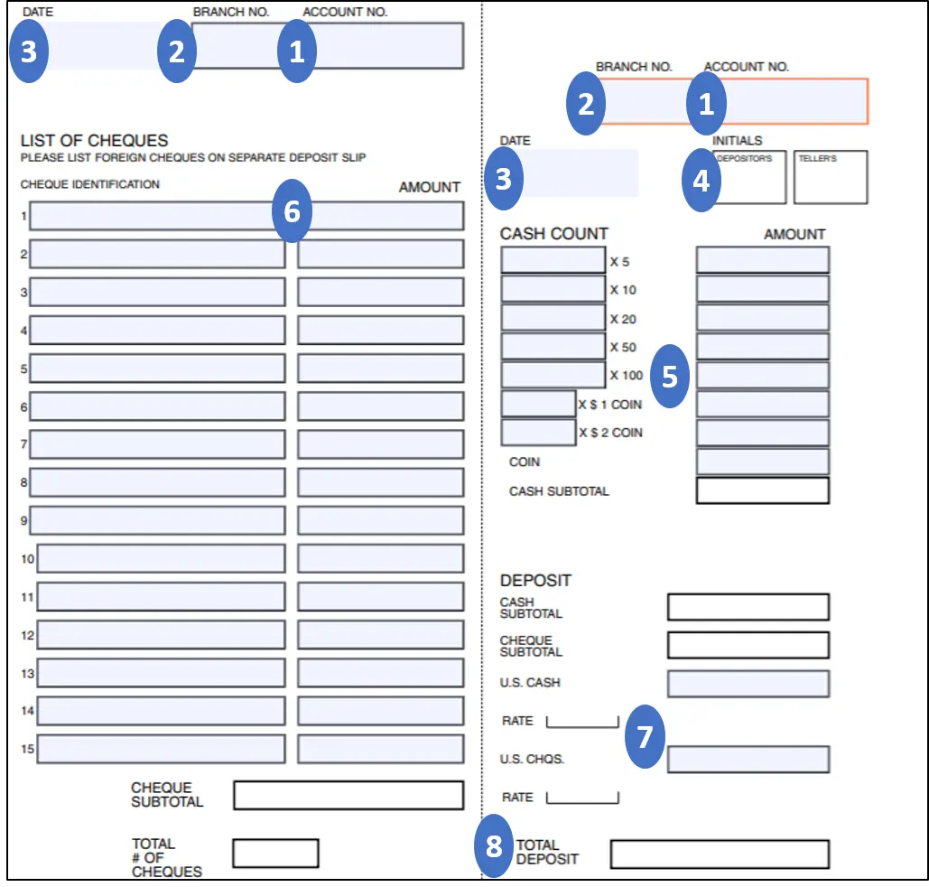 How to Fill Out a Bank Deposit Slip  Finder Canada
