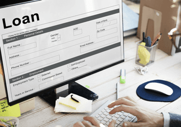 Closeup of an online loan application