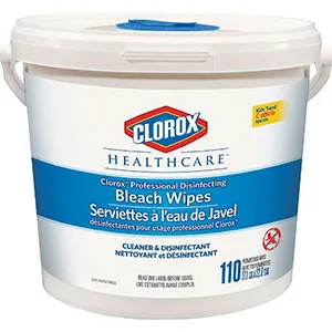 Image: Supplied Clorox Healthcare Professional Disinfecting Bleach Wipes Bucket