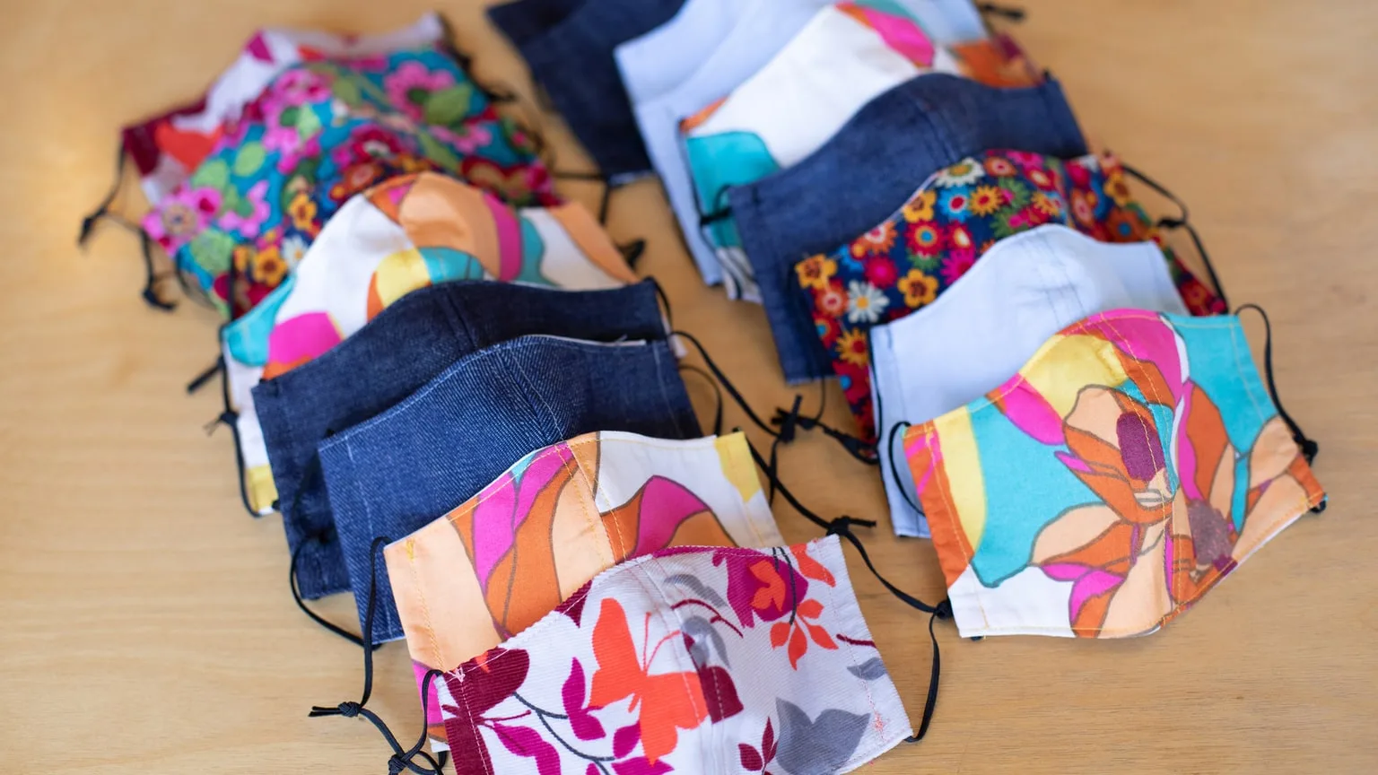 Image: Getty Images Rows of fashionable face masks