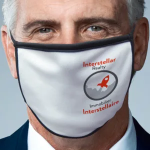 Image: Supplied Staples Print and Marketing promo image; businessman wearing face mask