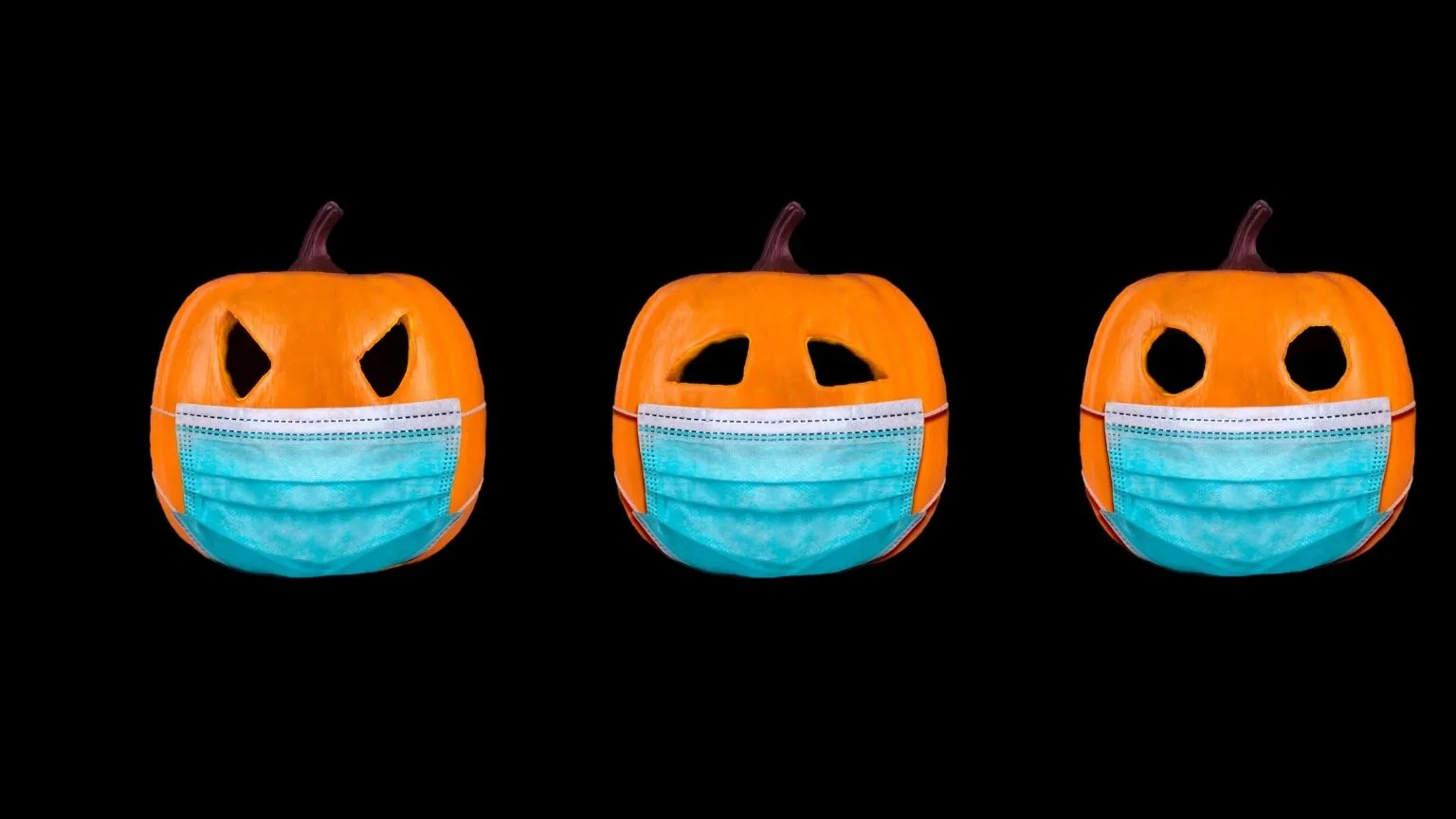 Image: Getty Images Masked pumpkins