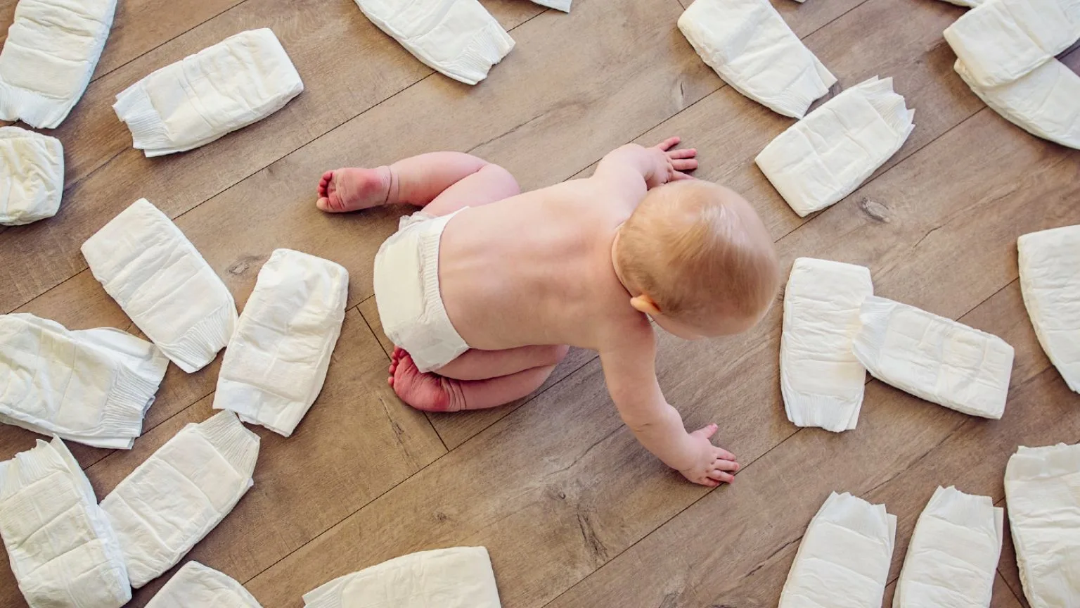 Image: Getty Images Baby and nappies