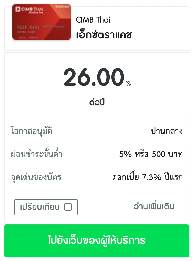 สมัครบัตรกดเงินสดเงินเดือน10000 CIMB Thai
