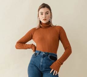 Extra Long Sleeve Ribbed Bodysuit