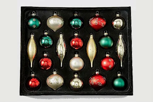 20 Piece Heritage Glass Bauble Set