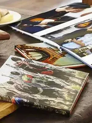 Photobooks on the table