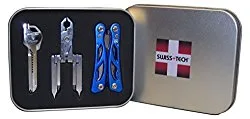 Swiss+Tech Polished Stainless Steel/Blue Utility Key Tools