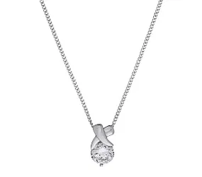 Revere Platinum Plated Silver Cubic Zirconia Kiss Pendant