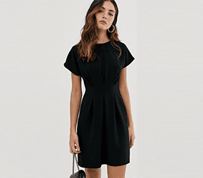 ASOS DESIGN nipped in waist mini dress in black