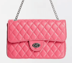 My Accessories London Exclusive quilted chain cross body bag in pink