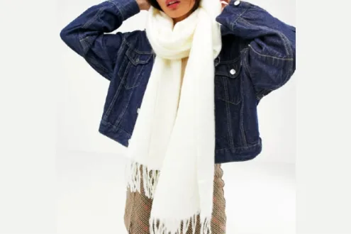 Asos Design supersoft long woven scarf in white