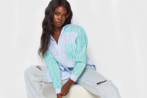 Azalea Striped Shirt Blue<br>$69.99)