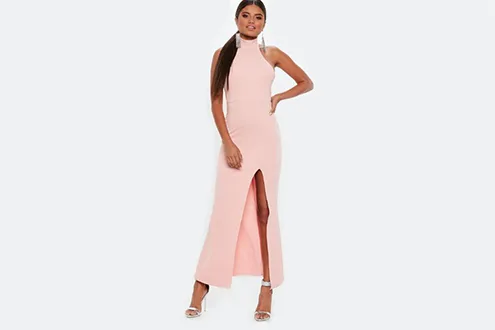 Blush choker maxi dress
