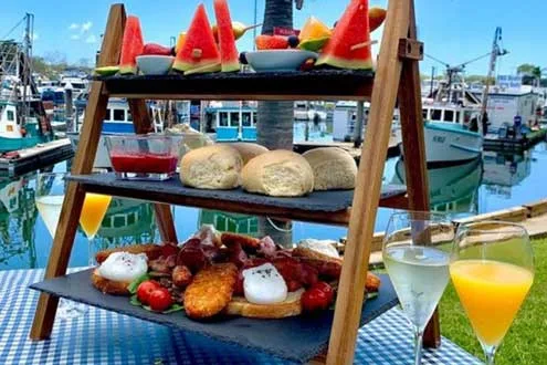 Three-Tier Breakfast Stand with Champagne