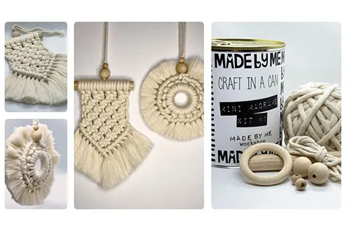 DIY White Mini-macrame Wall Hangings Craft Box / Kit
