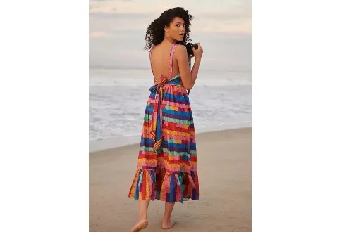 Farm Rio Soleil Embroidered Maxi Dress
